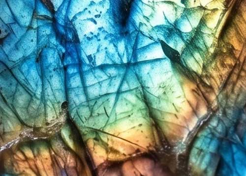 Close up of labradorite crystal