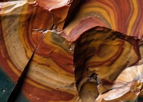 Close up of polychrome jasper crystal