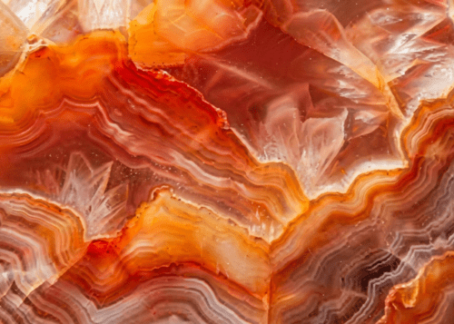 Hyper close up of carnelian crystal texture